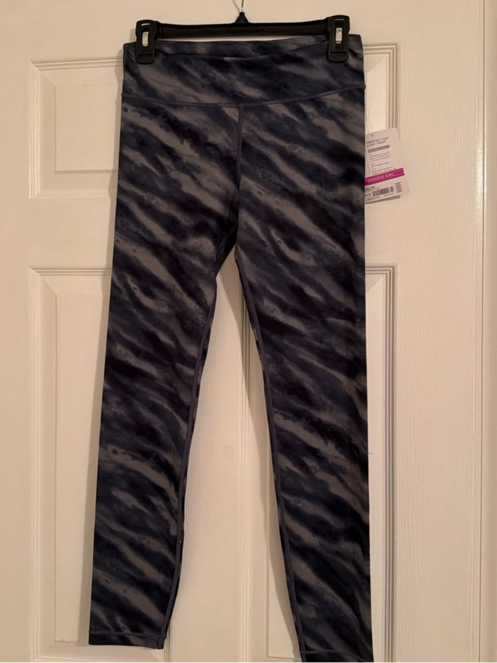 Athleta Girls' Charcoal Gray Tie-Dye Leggings